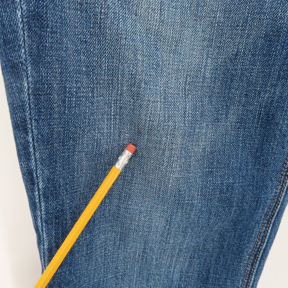 American Eagle Women 8 Tomgirl Button Fly Whiskered Blue Denim Jean Cotton Blend - Picture 4 of 14